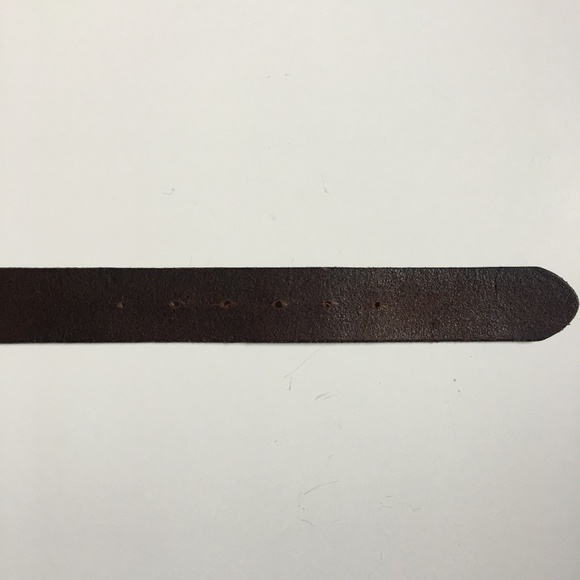 Vintage Boho Italy GAP Floral Enamel Buckle Brown Leather Belt S - Picture 7 of 8